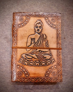 Buddha Embossed Handmade Leather Bound Large A5 Size Unisex Journal , Travel Notebook , Gifts for Her