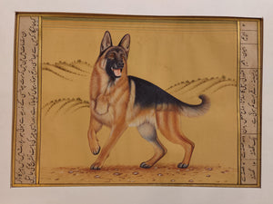 Hand Painted Courage Dog Loyal Miniature Painting India Art Paper WildLife - ArtUdaipur