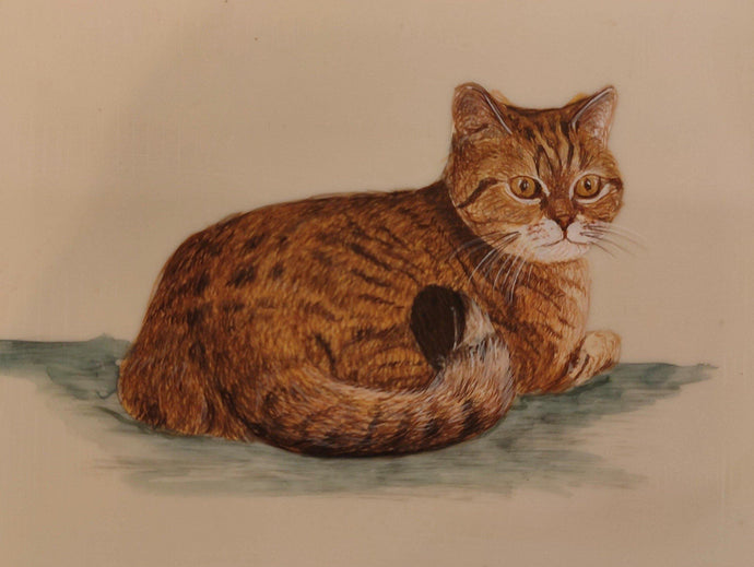 Cat Painting on Paper Artwork